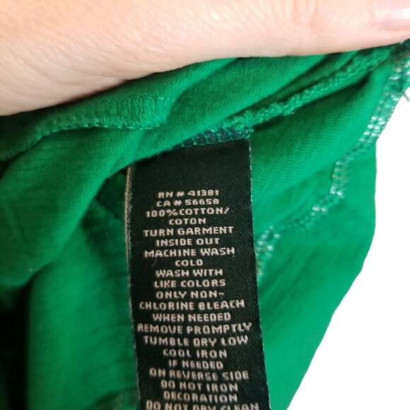 Lauren Ralph Lauren Womens Lace Up Shirt Kelly Green Size L Casual Preppy Cotton - Picture 6 of 7